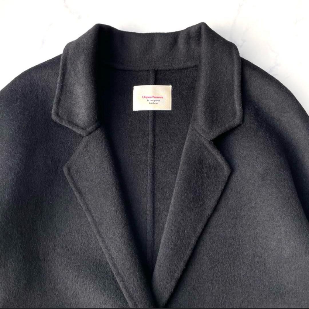 アンプーファム unpeu femme チェスターコート ウール ブラック F