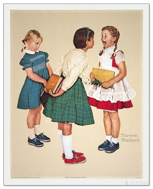 額装品/Missing Tooth/ノーマン ロックウェル/インテリア/ポスター