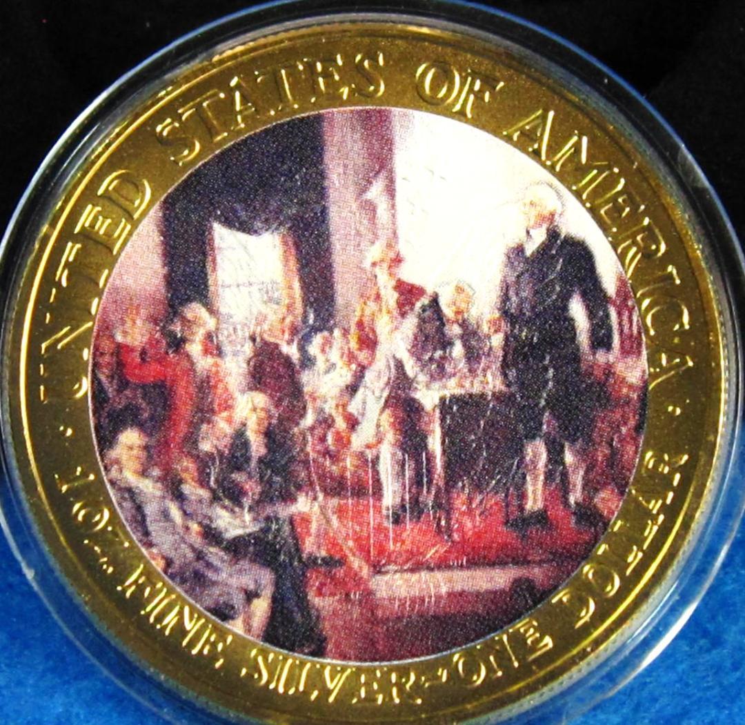 ０３年　カラー　アメリカンシルバーイーグル　１オンス銀貨　アメリカ合衆国憲法記念