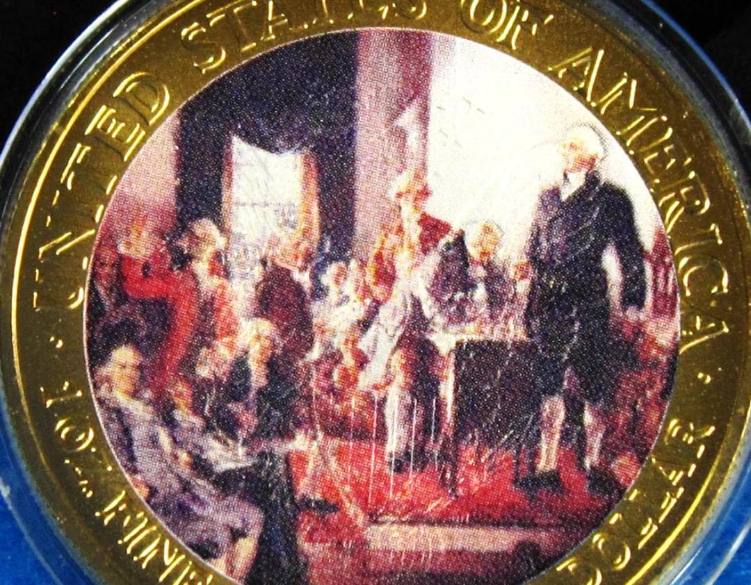 ０３年　カラー　アメリカンシルバーイーグル　１オンス銀貨　アメリカ合衆国憲法記念