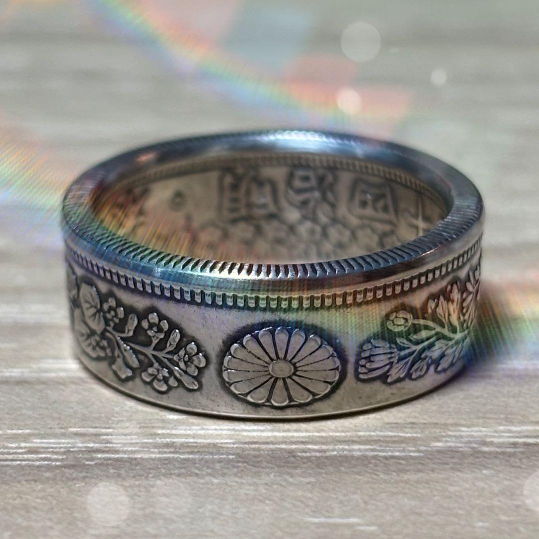 [ルシファー様のルーム] 銀貨 日本 旭日 五十銭 リング