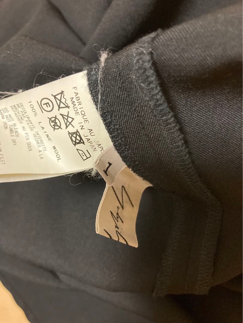 19SSビーヨウジヤマモト Byohji yamamotoシワギャバアシメパンツ