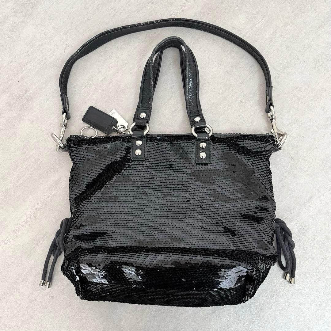 バッグ Coach Poppy Sequin Spotlight 2way Bag