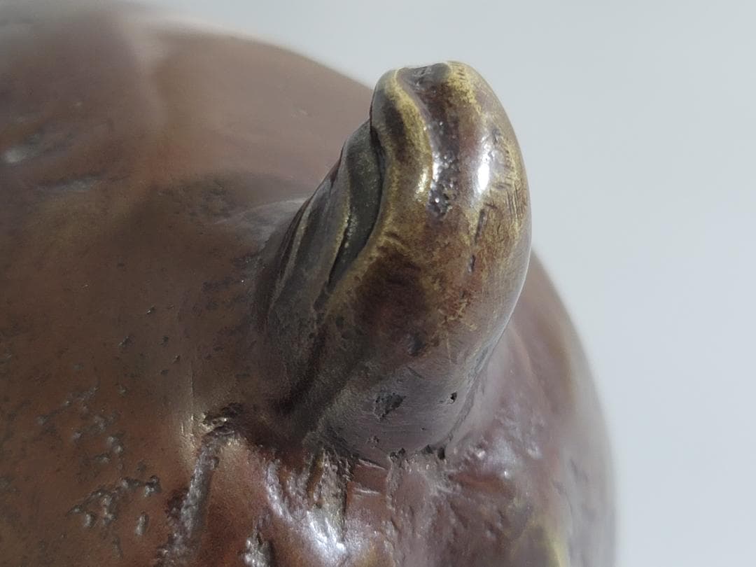 可愛い 遊 犬 置物 銅製 二件 DT592