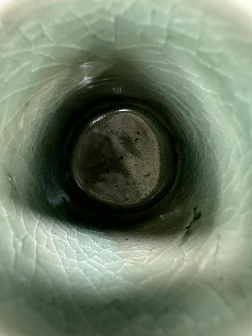 韓国美術　高麗〜李朝時代　高麗青磁　蓮花文筒杯　茶道具　時代　古物　朝鮮古陶磁