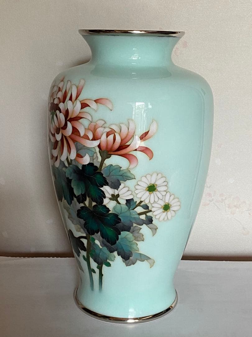 ♦安藤七宝 菊花文様 瓶 壺 花瓶 七宝焼 美術品 工芸品 コレクション 骨董品