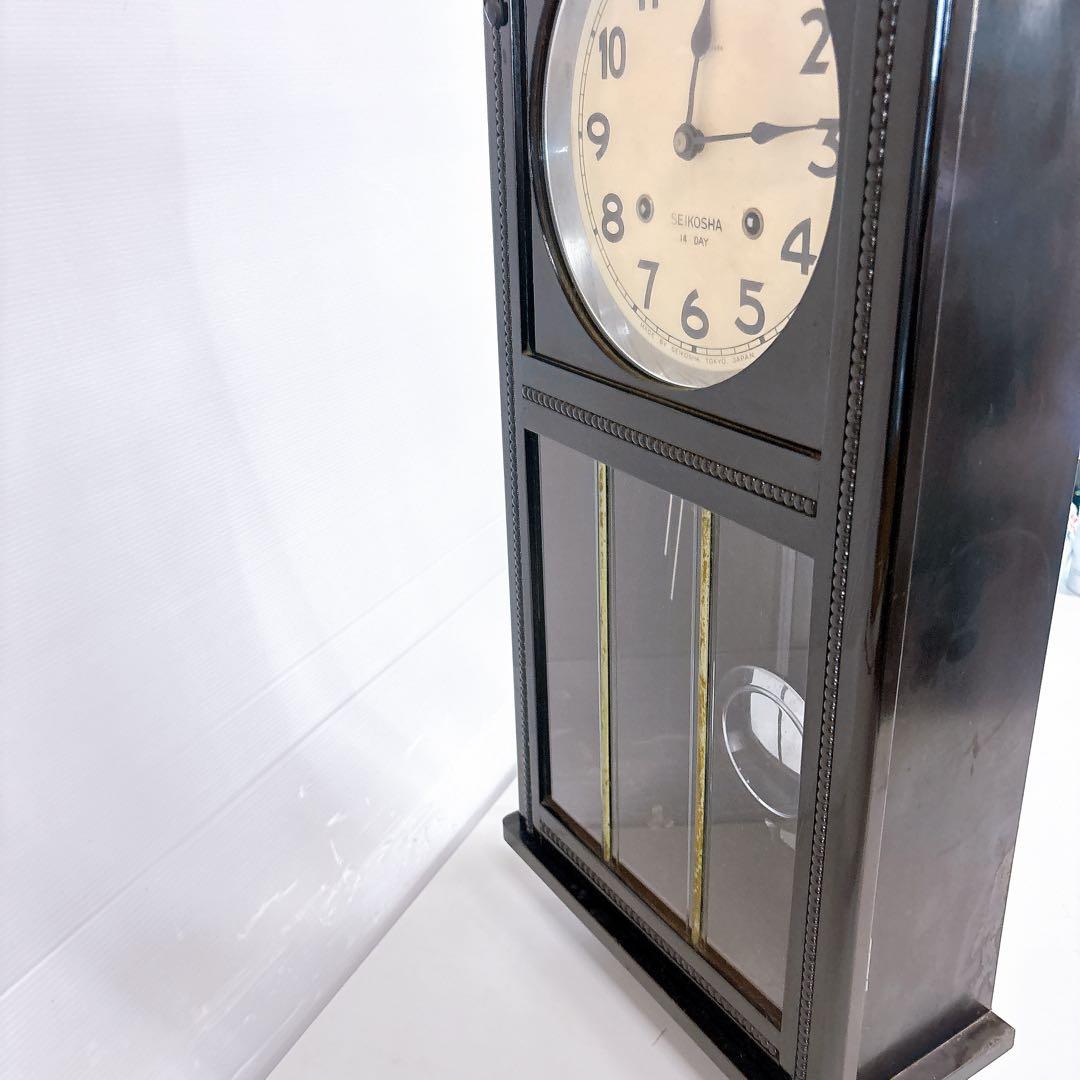 動作品 精工舎 宮型 壁掛け時計 柱時計 ロングタイプ 昭和レトロ・アンティーク