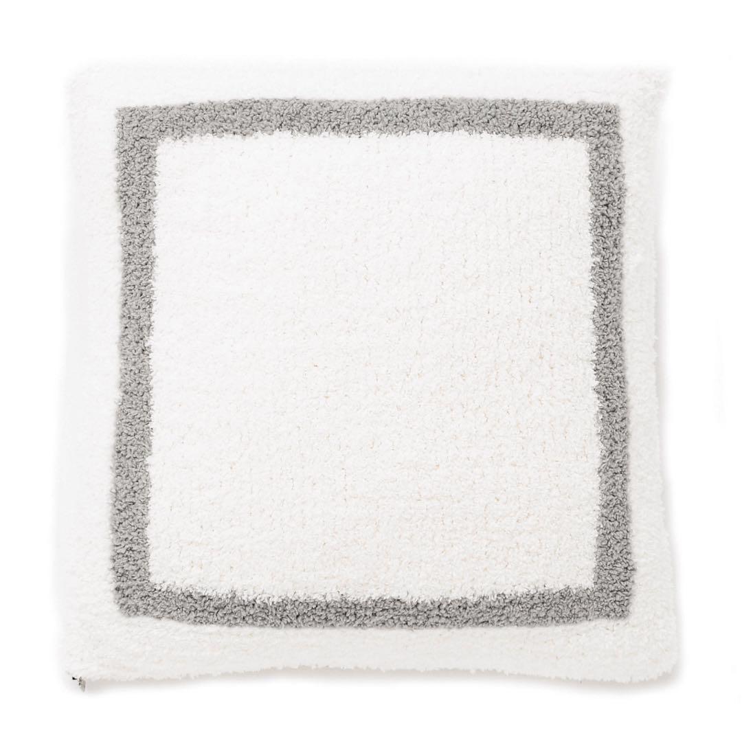 美品 kashwere フレームクッションカバー グレー/ホワイト2点セット