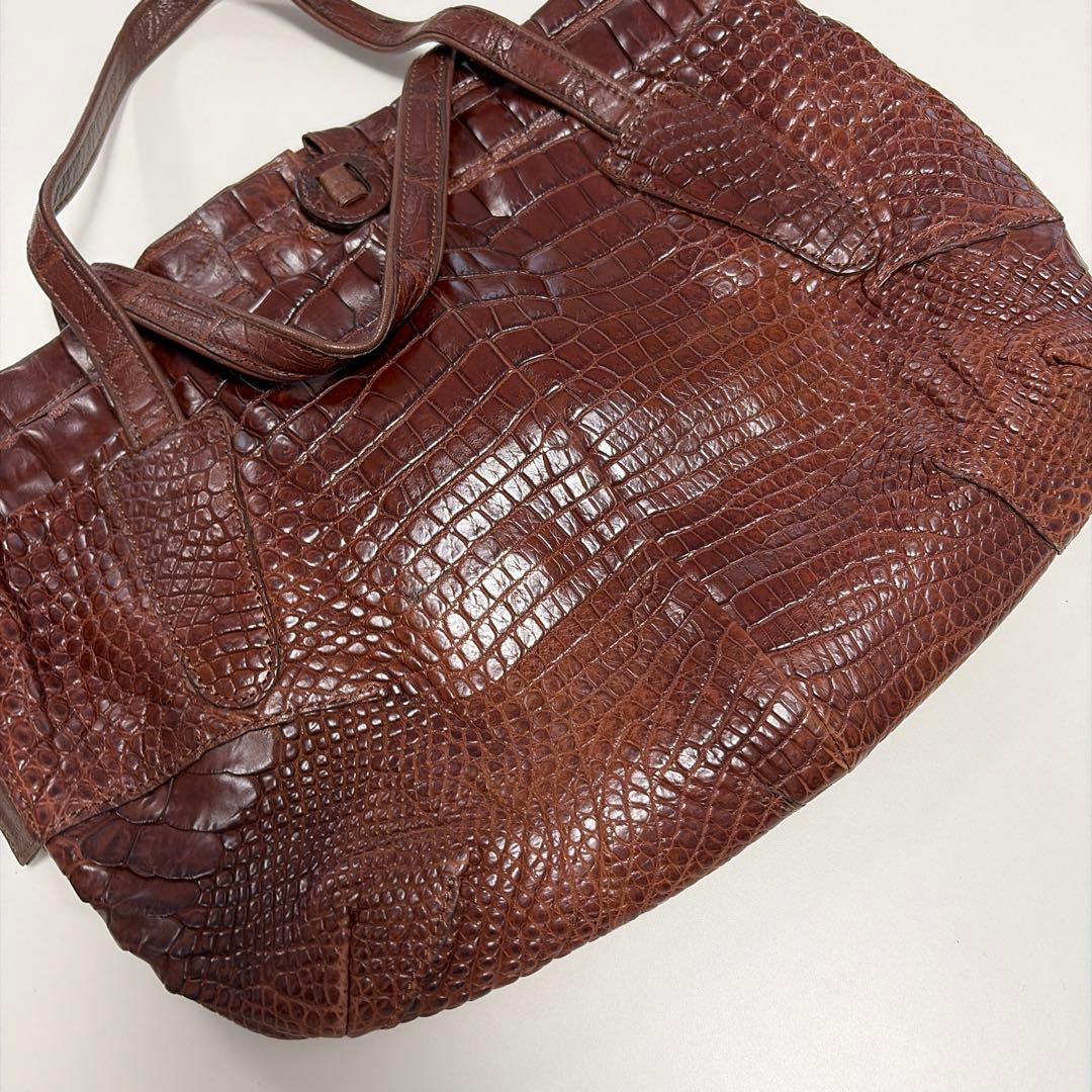 IBIZA ブラウン　ワニ革 ハンドバッグ　美品！