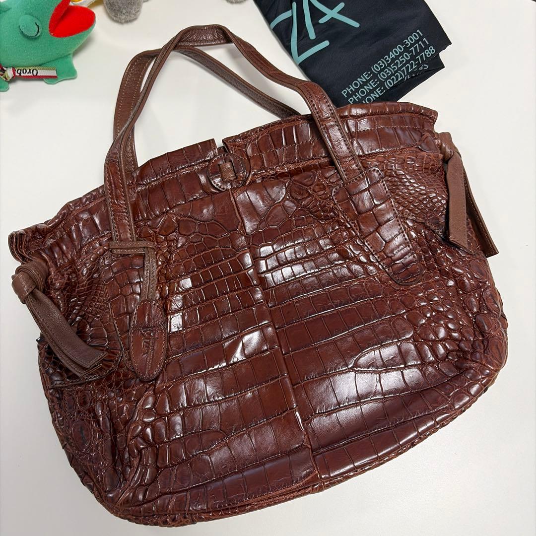 IBIZA ブラウン　ワニ革 ハンドバッグ　美品！