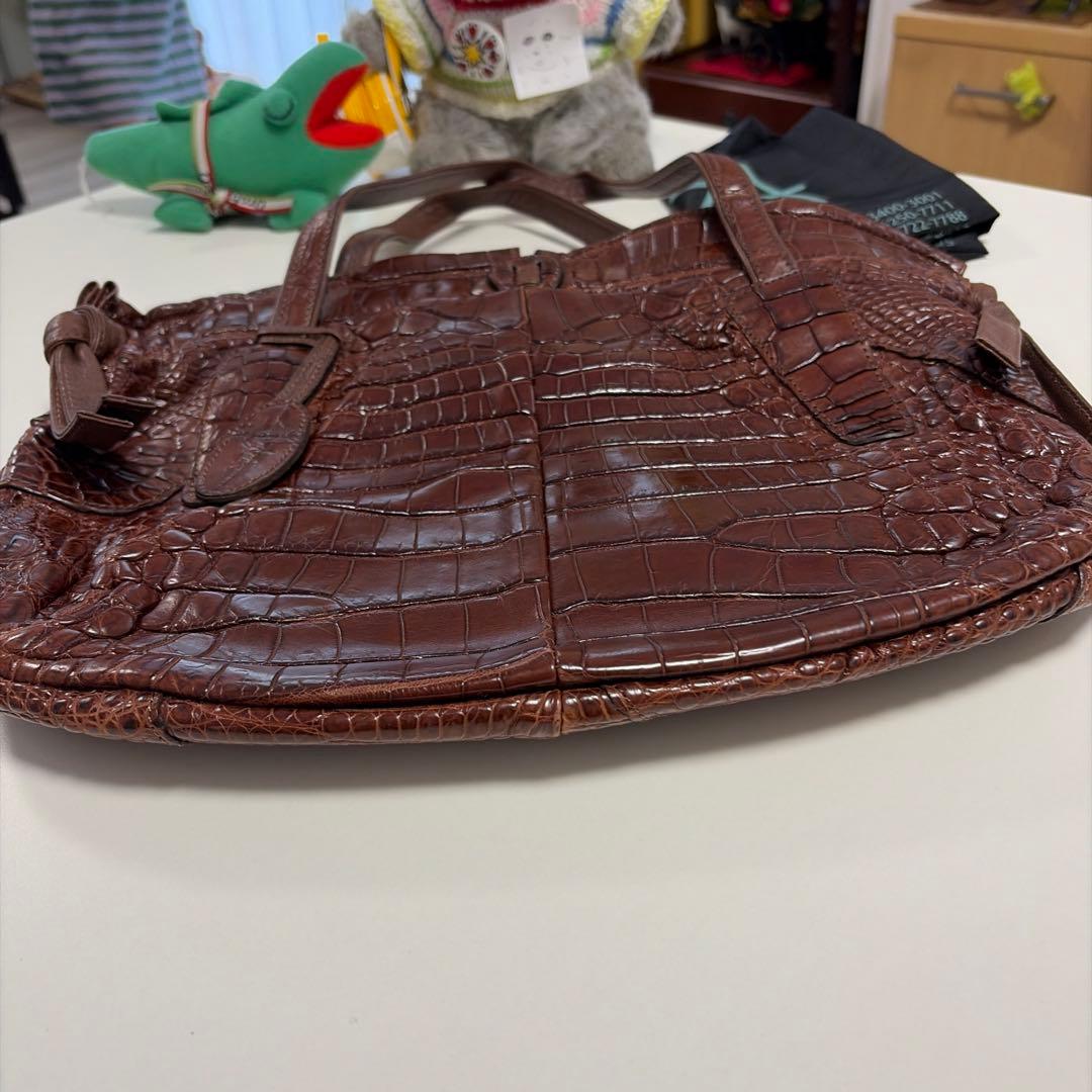 IBIZA ブラウン　ワニ革 ハンドバッグ　美品！