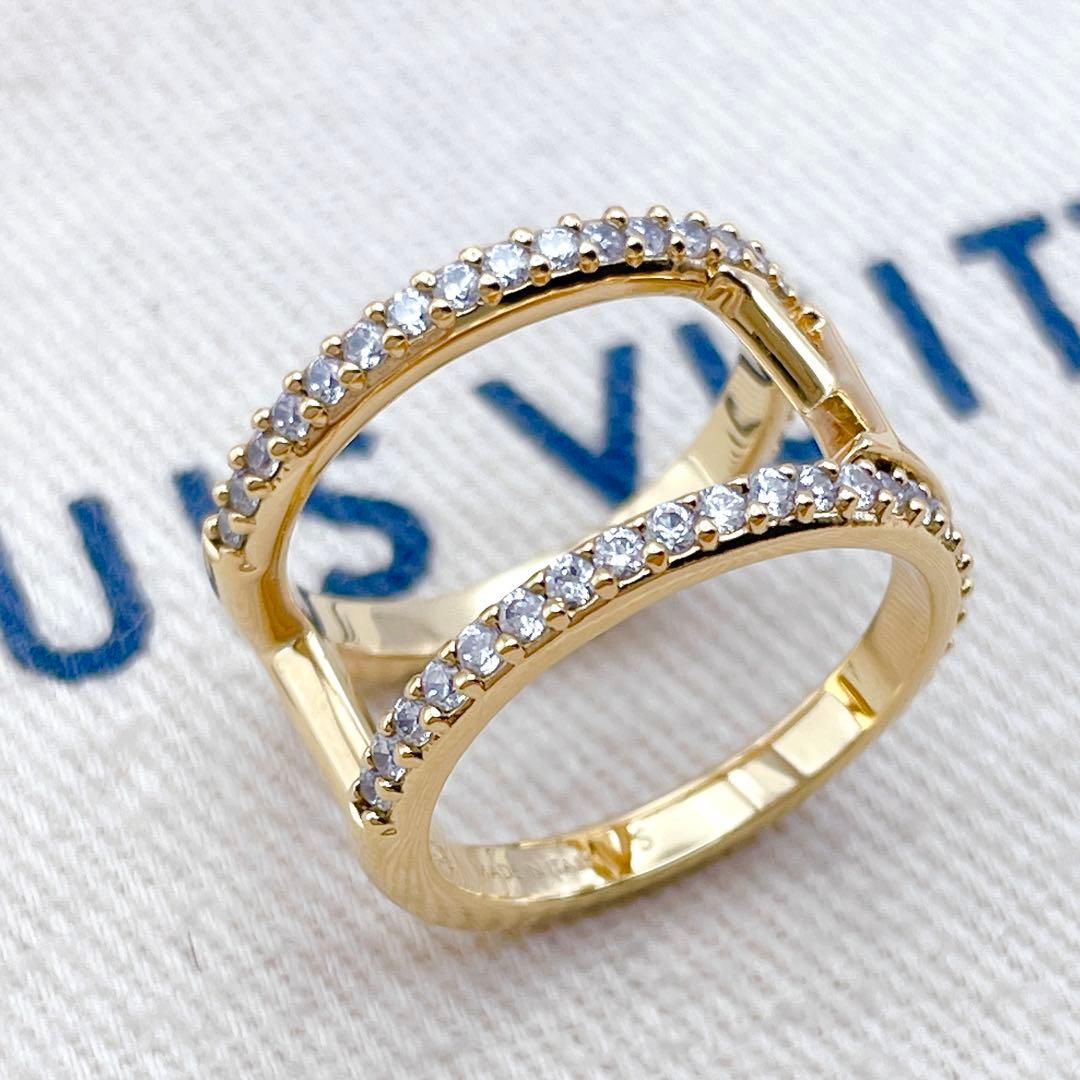 LOUIS VUITTON リング　アイコニック　ストラス　ストーン　ゴールド