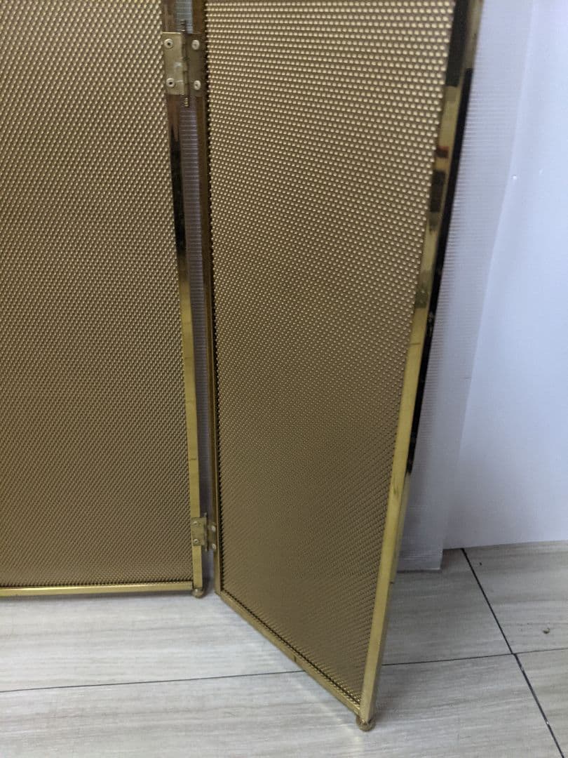 スペイン製ビンテージ ファイヤースクリーン 真鍮 間仕切り パーテーション
