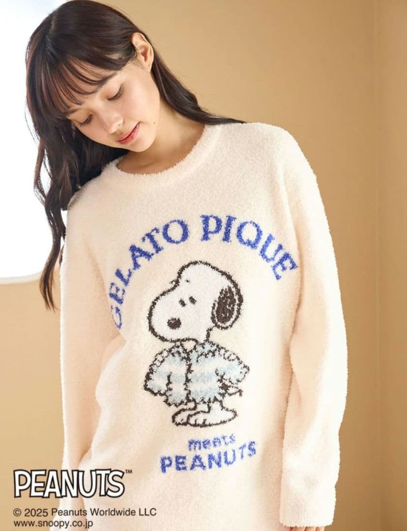 ジェラートピケ PEANUTS ジャガードプルオーバー＆ショートパンツセット