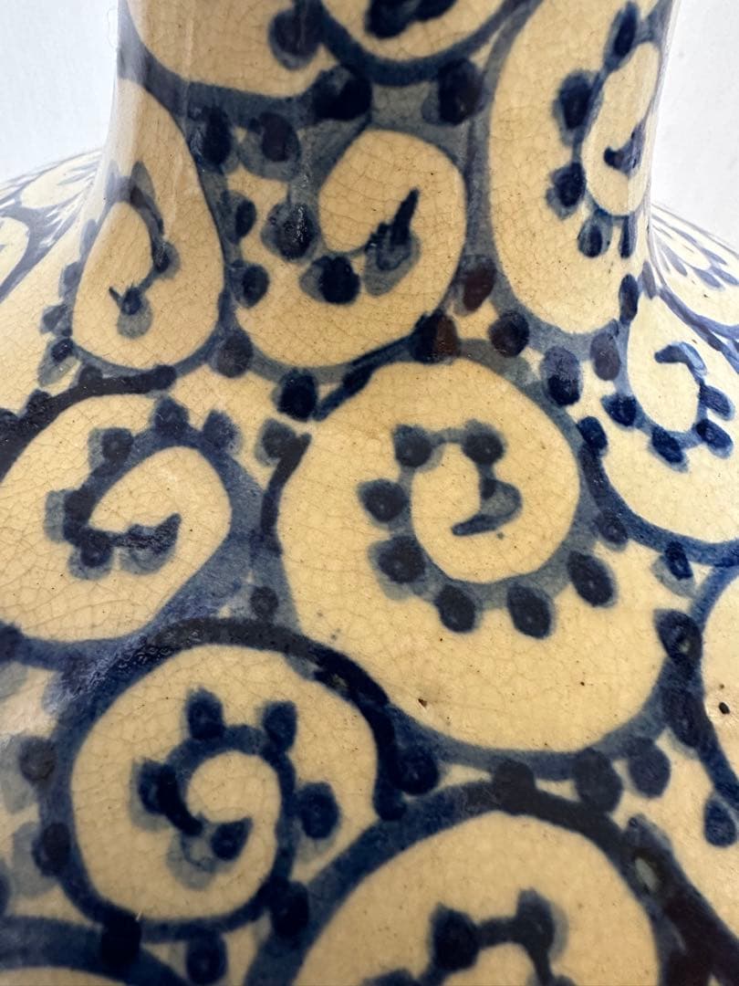 信楽焼　蛸唐草模様　花器　壺　レトロ