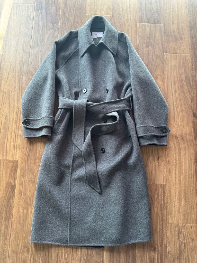 【uru様用】ダークグレー オーバーサイズ チェスターコート