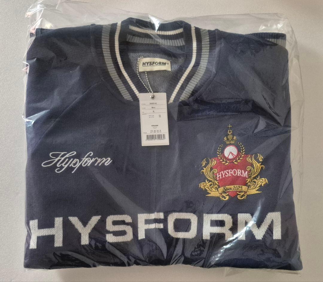 ミュージシャン HYSFORM COAT OF ARMS KNIT JACKET NAVY XL