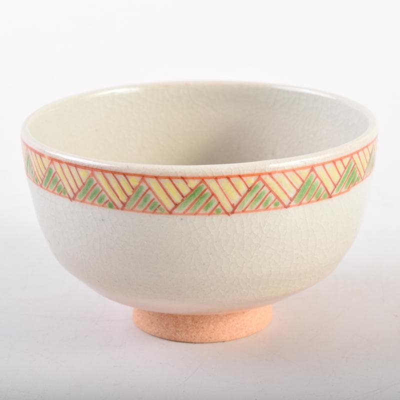 煎茶道具　北村和善作　御室焼　御本手　煎茶碗　五客　共布共箱　V　7030