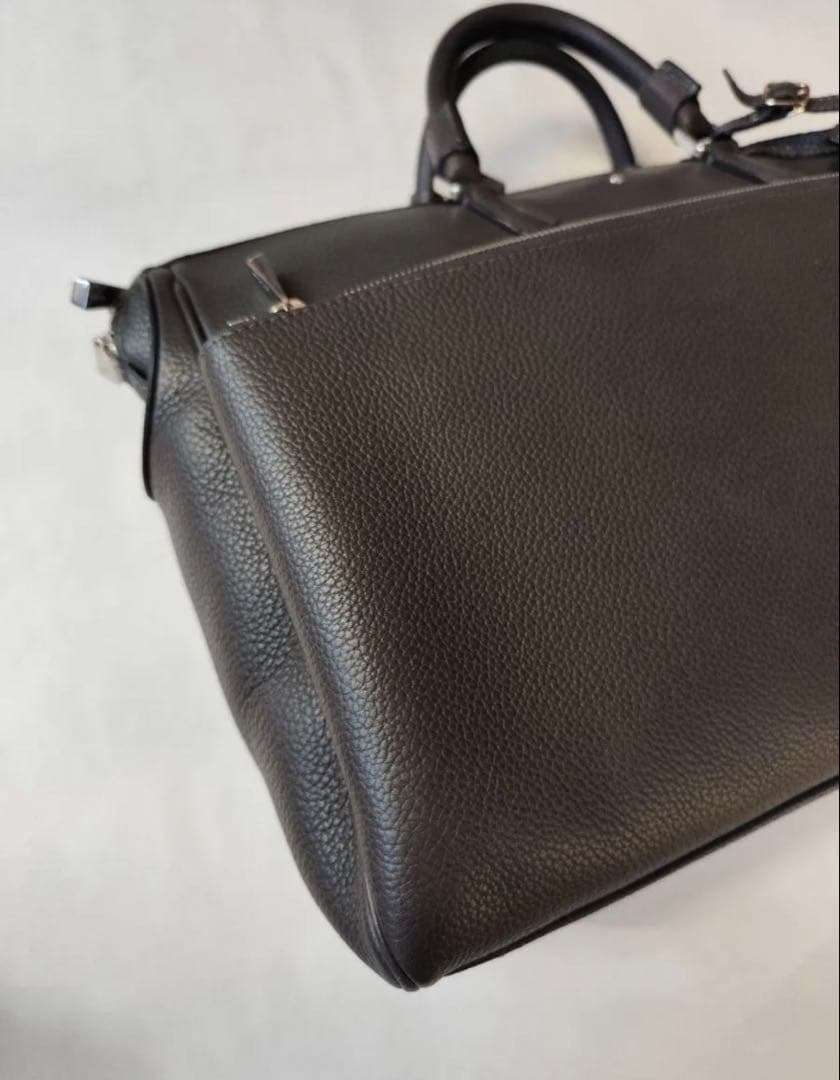r*様 セラピアン カシミヤレザー ブリーフケース ビジネスバッグ　グレー