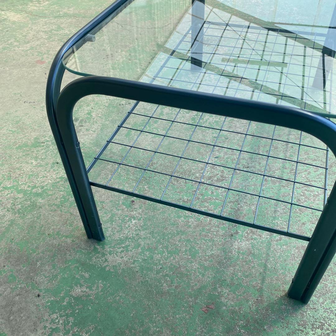 昭和レトロ　ガラステーブル　当時物　80年代