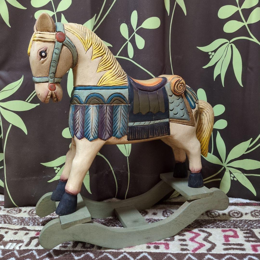木製ロッキングホース 多色