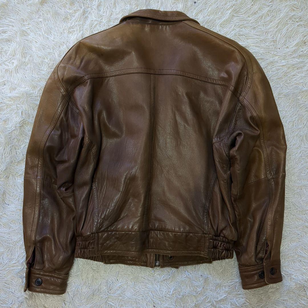 gacca 古着 レザージャケット ラムレザー 革ジャン ブラウン ガッカ 茶色