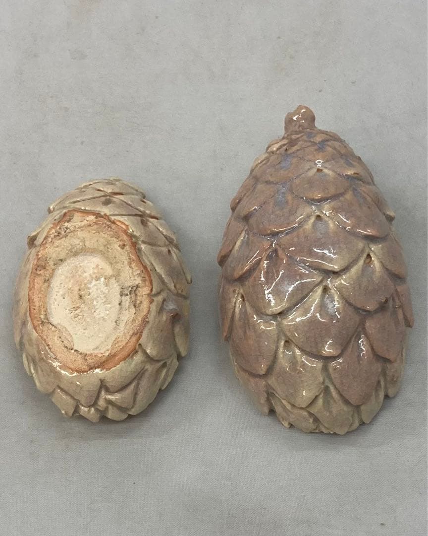 B236b「萩焼松笠香合」第十一世坂高麗左衛門造　共布共箱　韓峯　茶道具