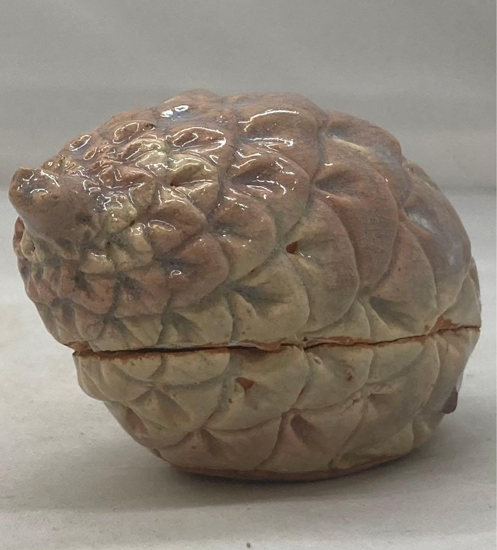 B236b「萩焼松笠香合」第十一世坂高麗左衛門造　共布共箱　韓峯　茶道具