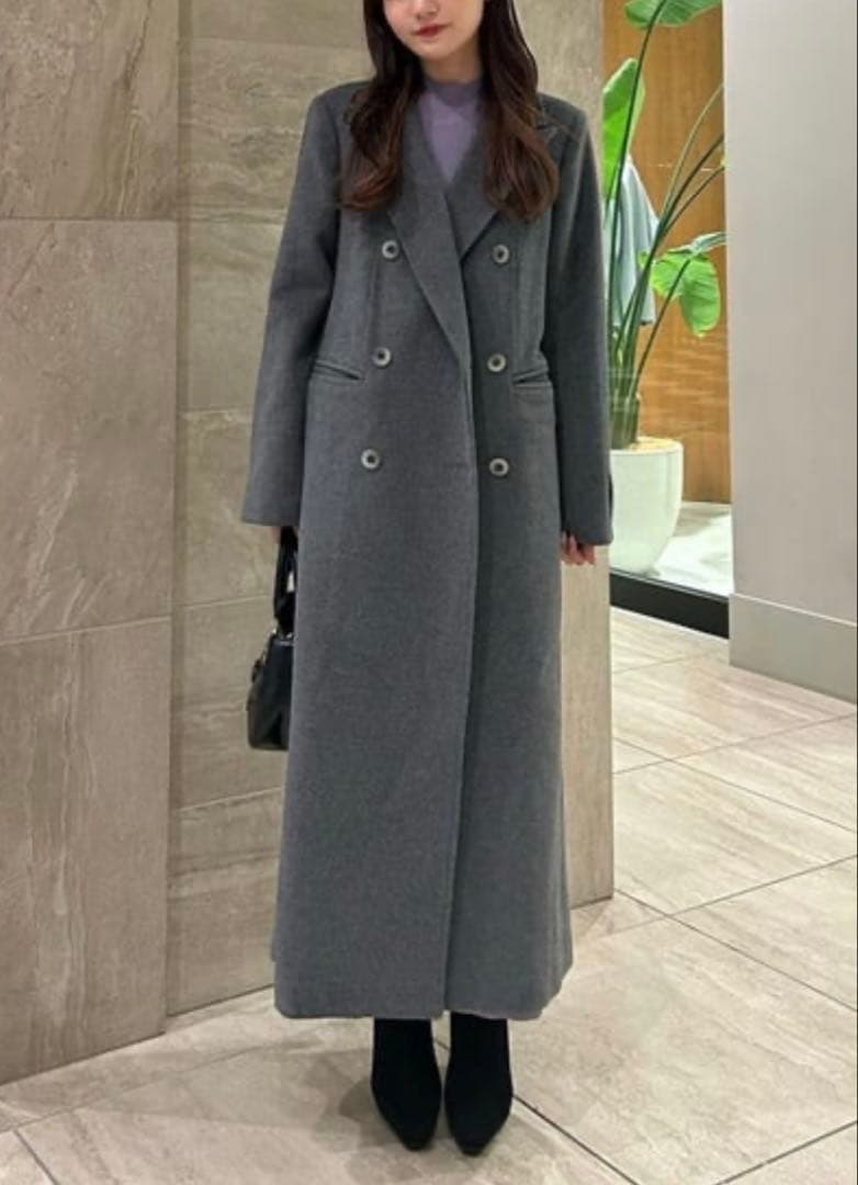 【美品】 rienda ピークドラペルウールMIXチェスターコート S