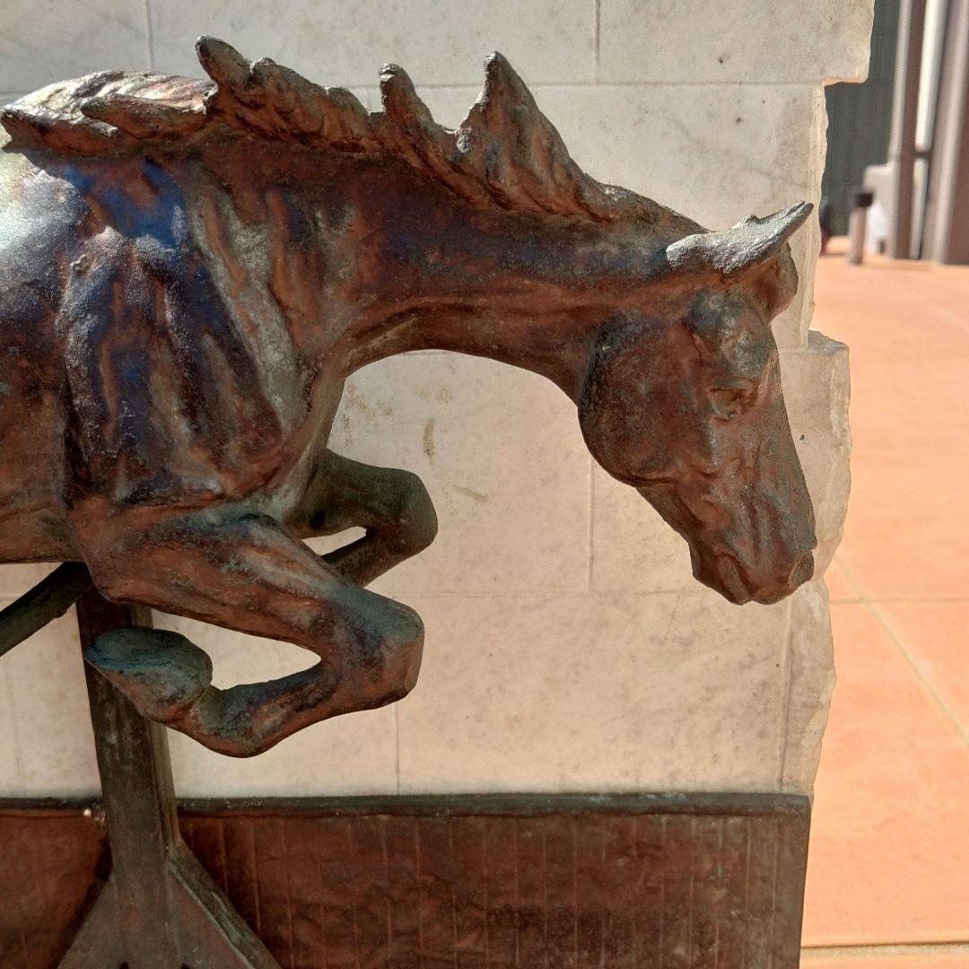 馬　置物　作家　銅製　大理石　1936年アンティーク　オブジェ　ハギ10
