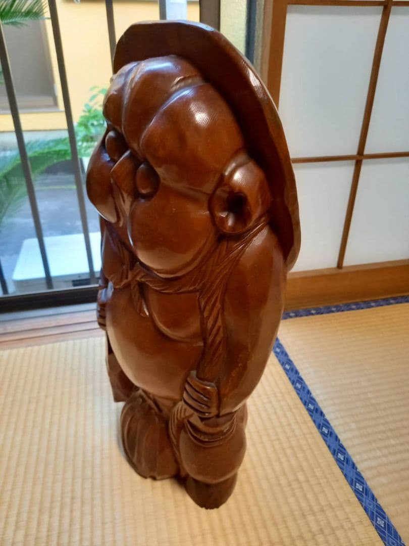 木彫り　たぬき　置物　 約60cm