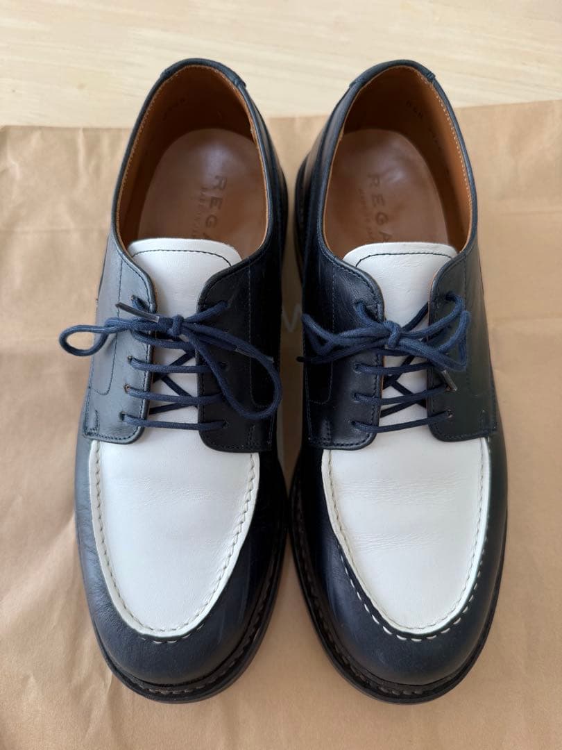 REGAL リーガル　Uチップ バイカラー　紺白　本革　W21C