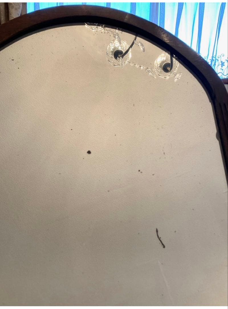 英国　イギリス　アンティーク　スタンドミラー　鏡　ドレッサー　オーク材　家具