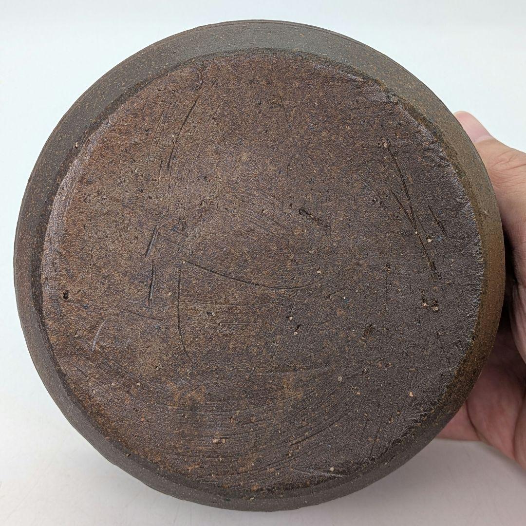 岡山県重要無形文化財 伊勢崎満 備前焼 建水 共箱栞 抹茶道具 茶器 茶こぼし