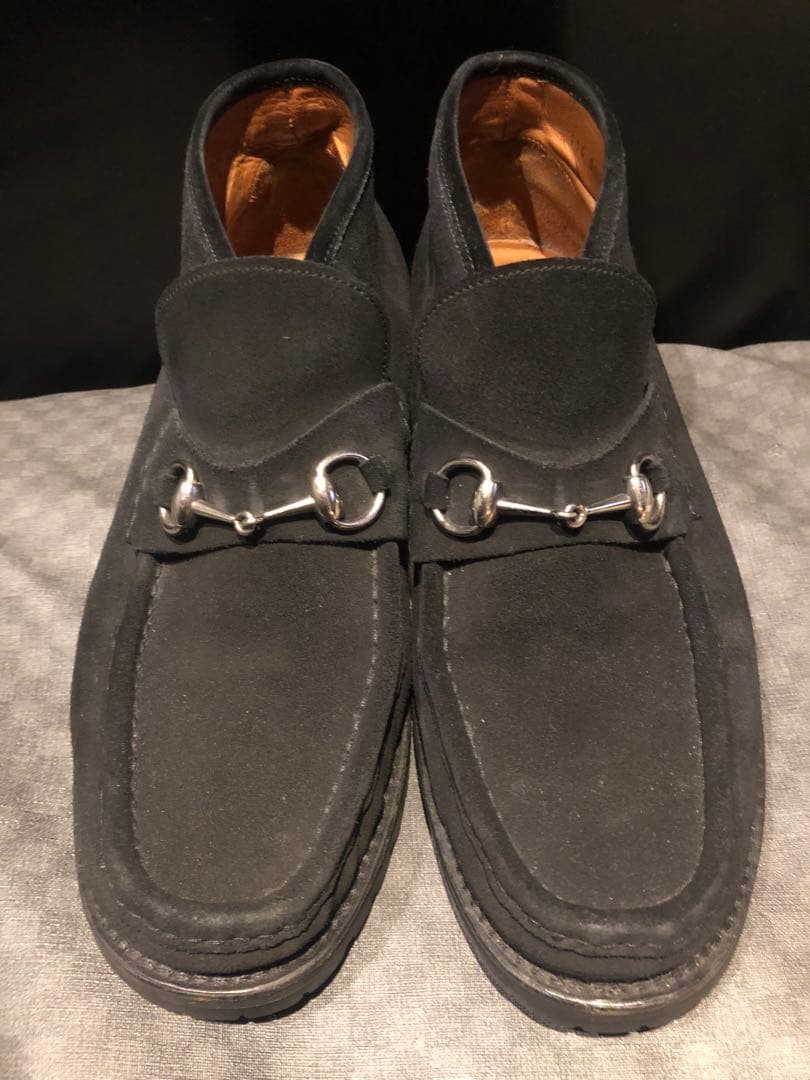 グッチ　ホースビットローファー　廃盤希少品　ミドルカット　スエード　黒　29㎝