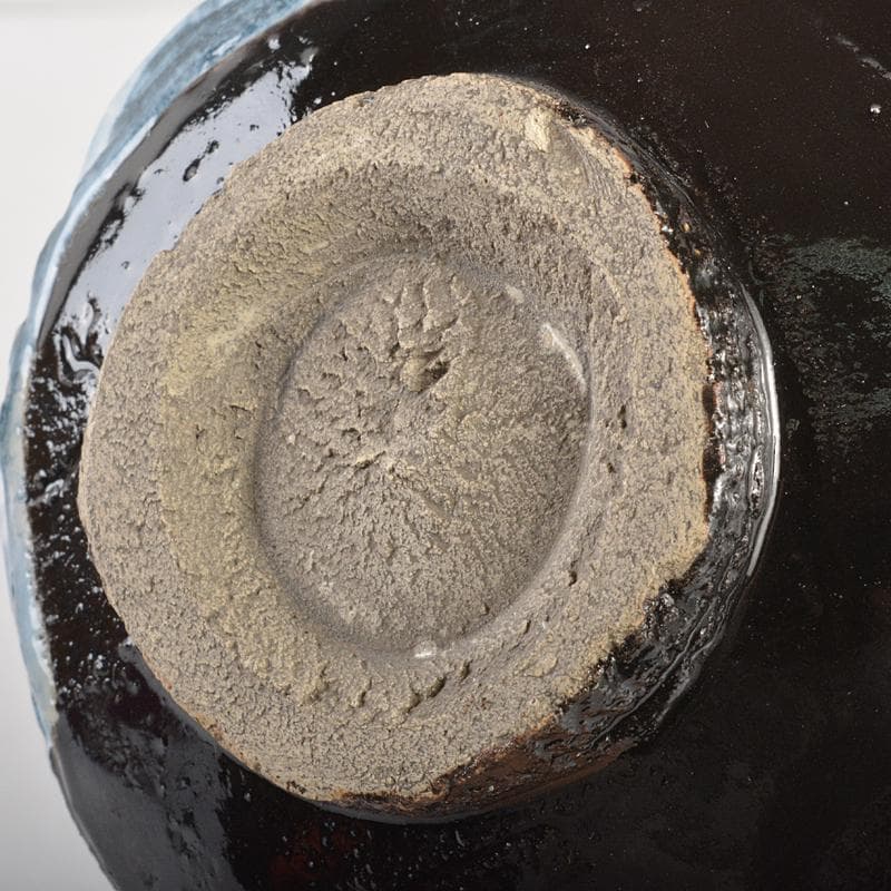 瀬戸焼　木村勝明（画仙斎白兎）作　染付　千寿老人文　筒茶碗　共箱　V　R7232