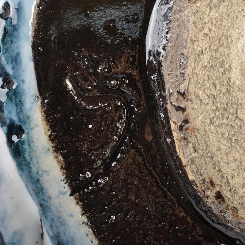 瀬戸焼　木村勝明（画仙斎白兎）作　染付　千寿老人文　筒茶碗　共箱　V　R7232