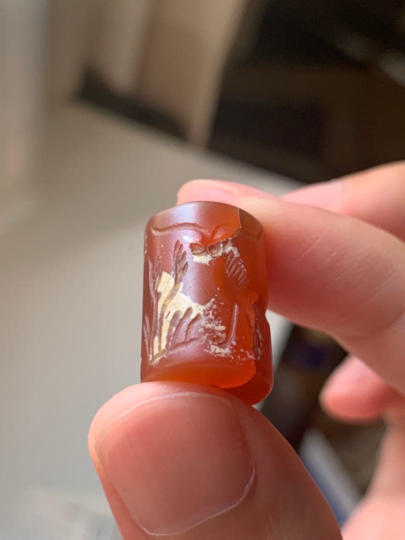 古代メソポタミア　円筒印章　紀元前　出土　ガンダーラ　エジプト　根付　とんぼ玉