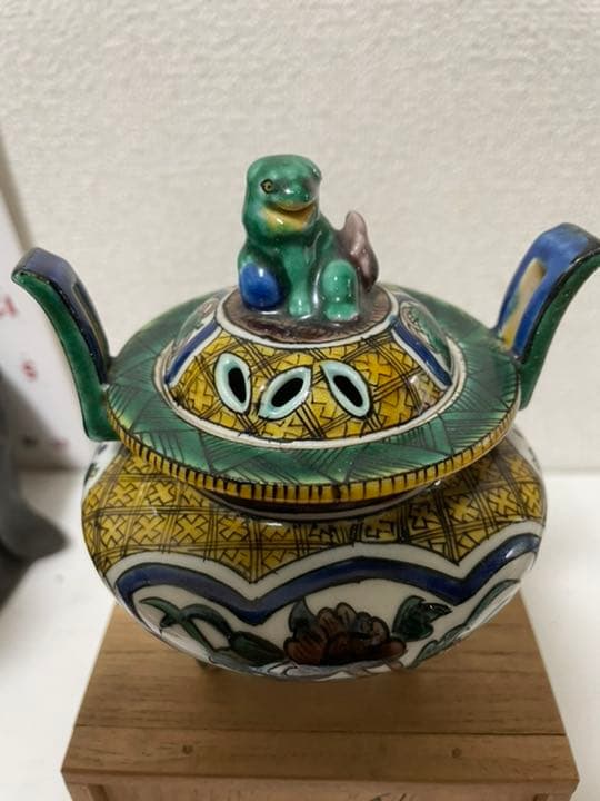 九谷焼 香炉 共箱 角福