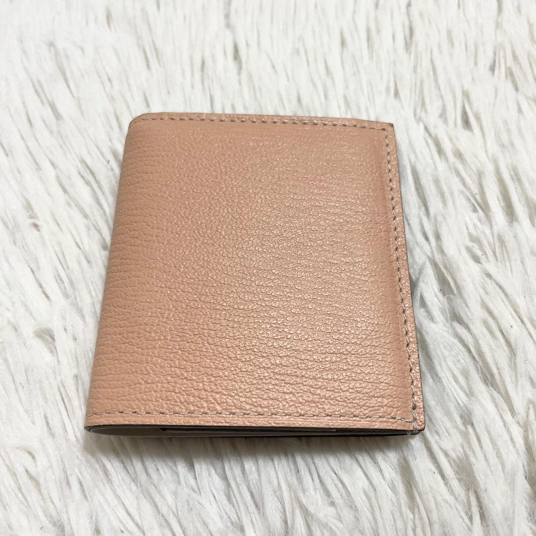未使用/ラルコバレーノ　二つ折り財布　ミニウォレット　ピンクベージュ　グレー