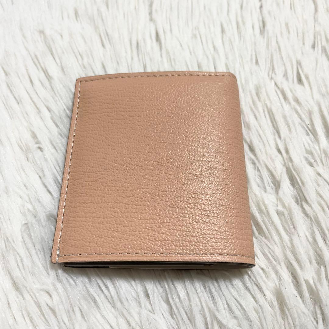 未使用/ラルコバレーノ　二つ折り財布　ミニウォレット　ピンクベージュ　グレー