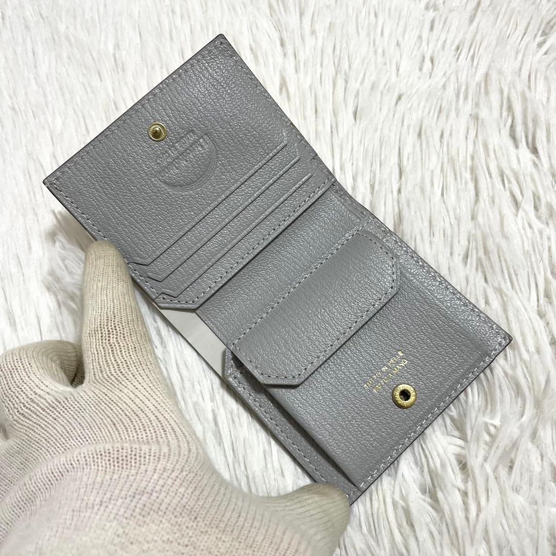 未使用/ラルコバレーノ　二つ折り財布　ミニウォレット　ピンクベージュ　グレー