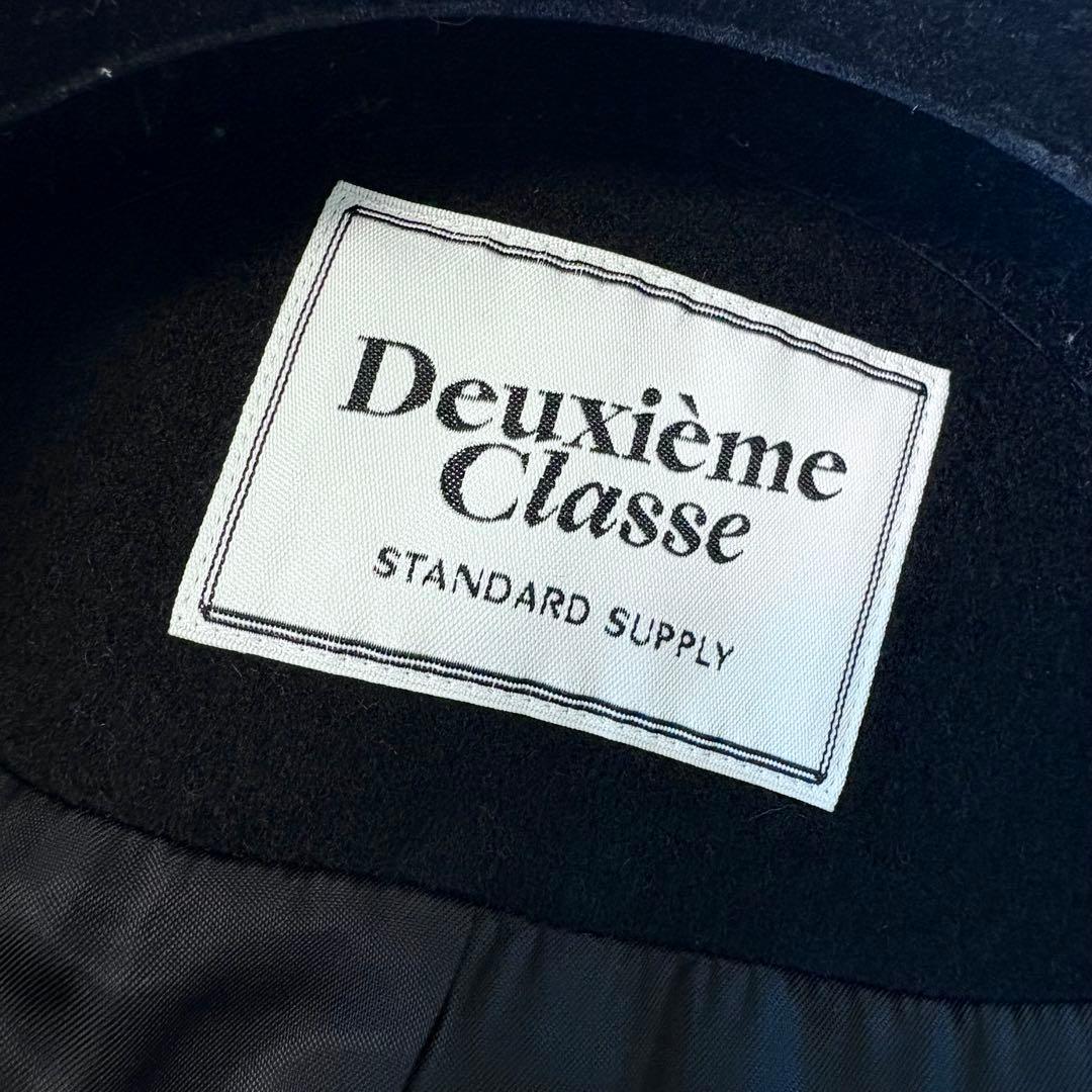 極美品 Deuxième Classe 黒　チェスターコート ノーカラー