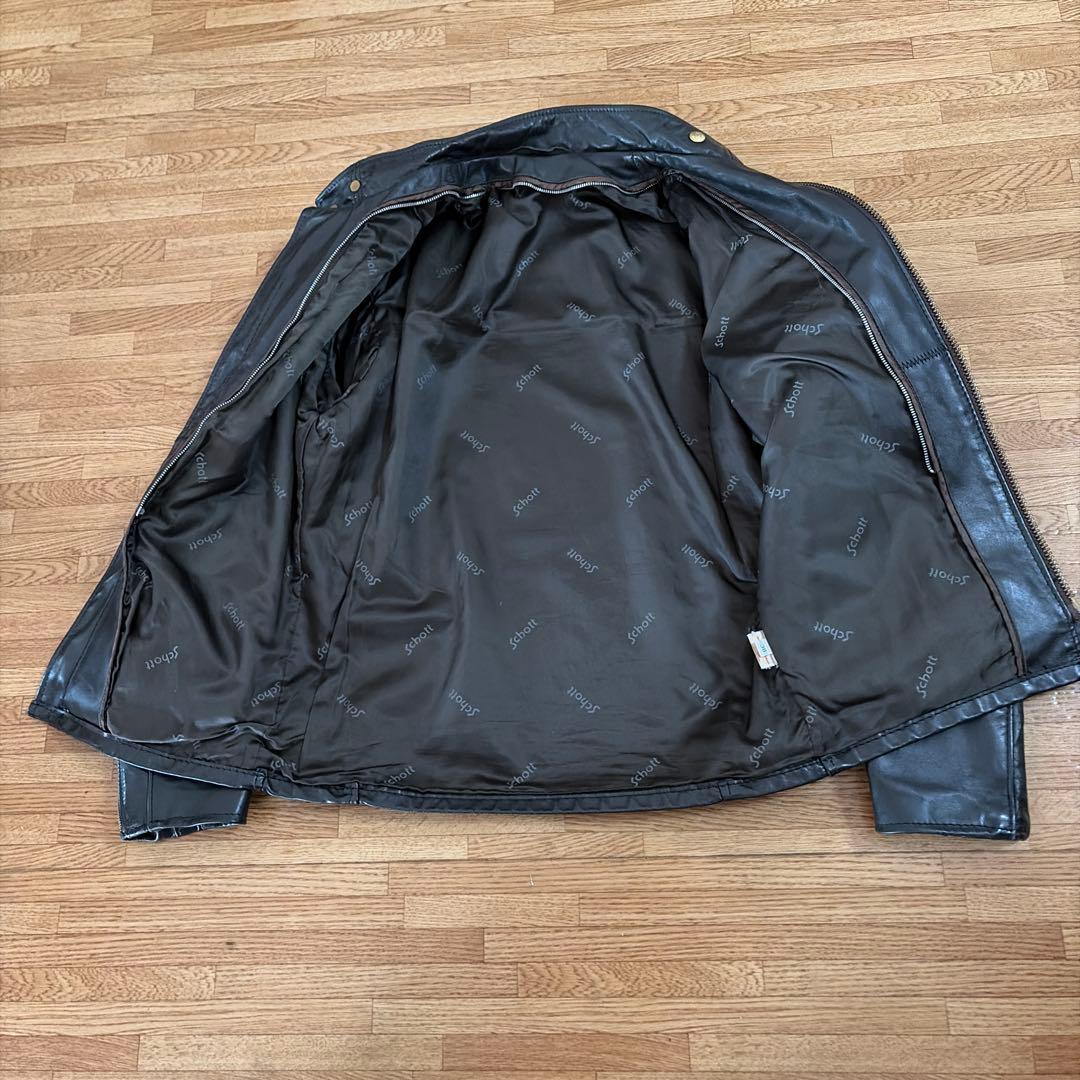 Schott ライナー付き　ライダースジャケット レザー　38 USA製