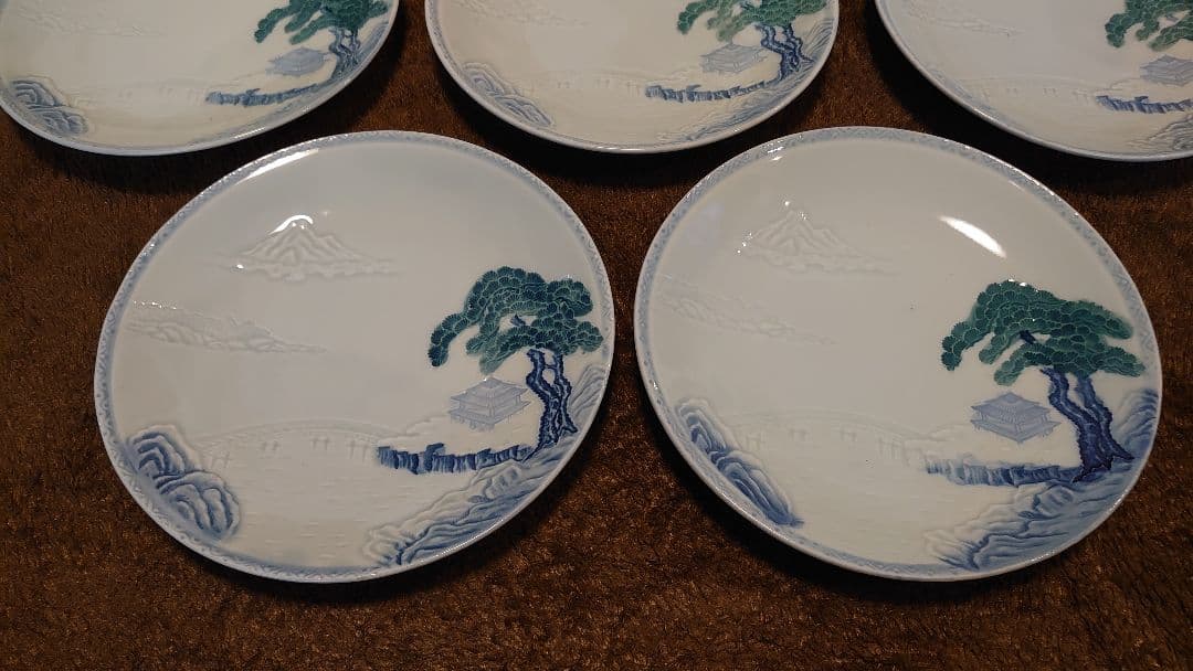 古伊万里　伊万里　染付　中皿　菓子皿 ５客