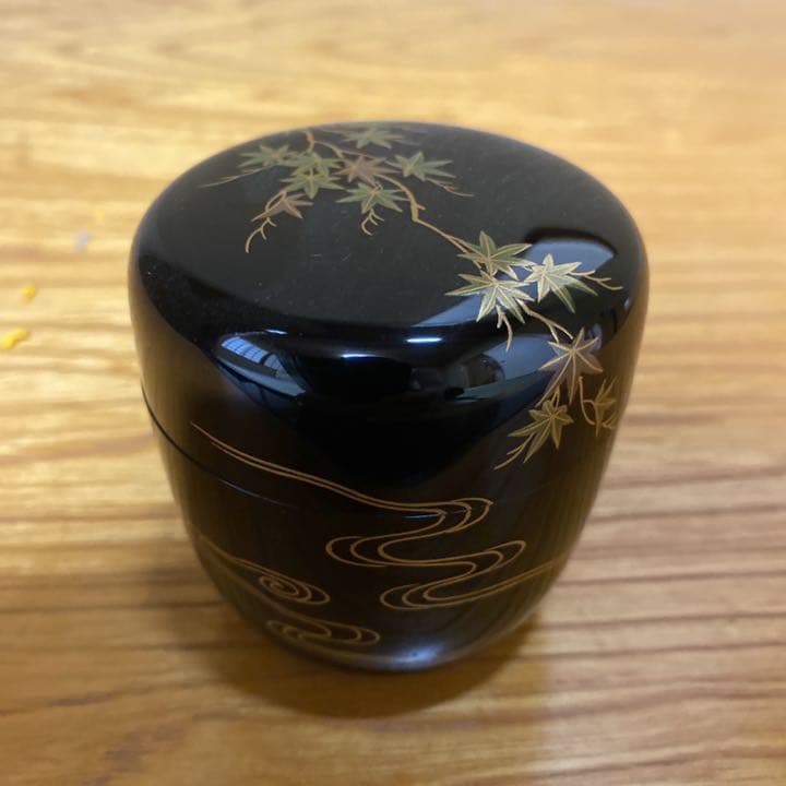 【茶道具】田中修造　青楓蒔絵中棗　（共箱）　○