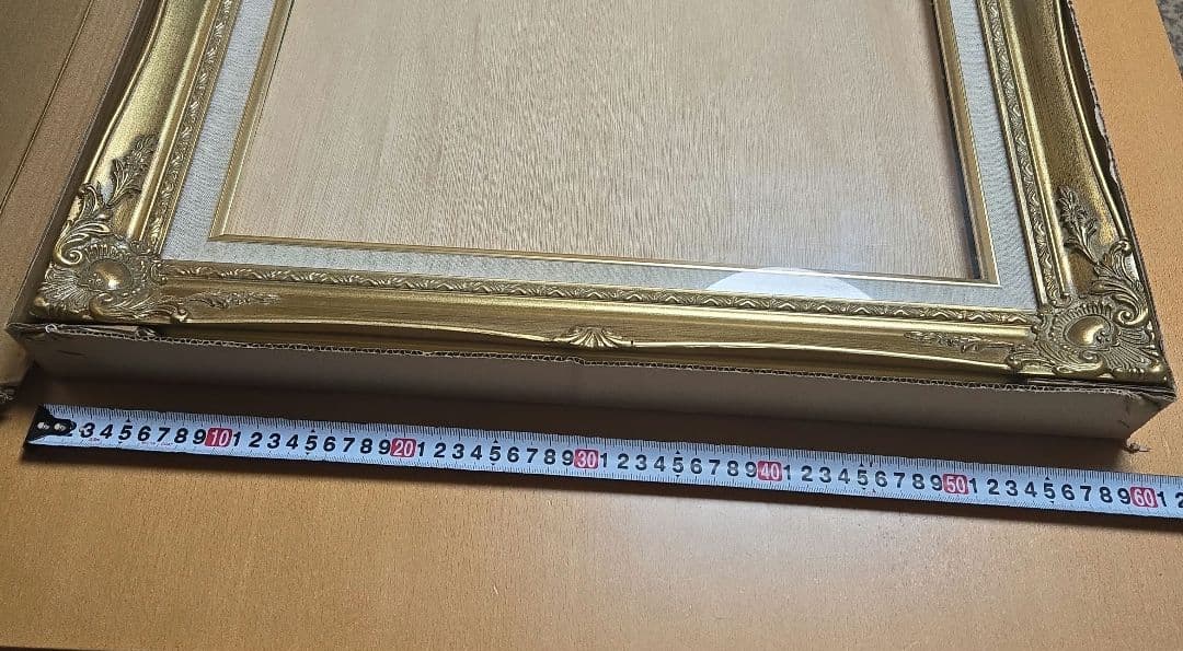 美品　額縁　アンティーク　ゴールド　油彩縁　ガラス