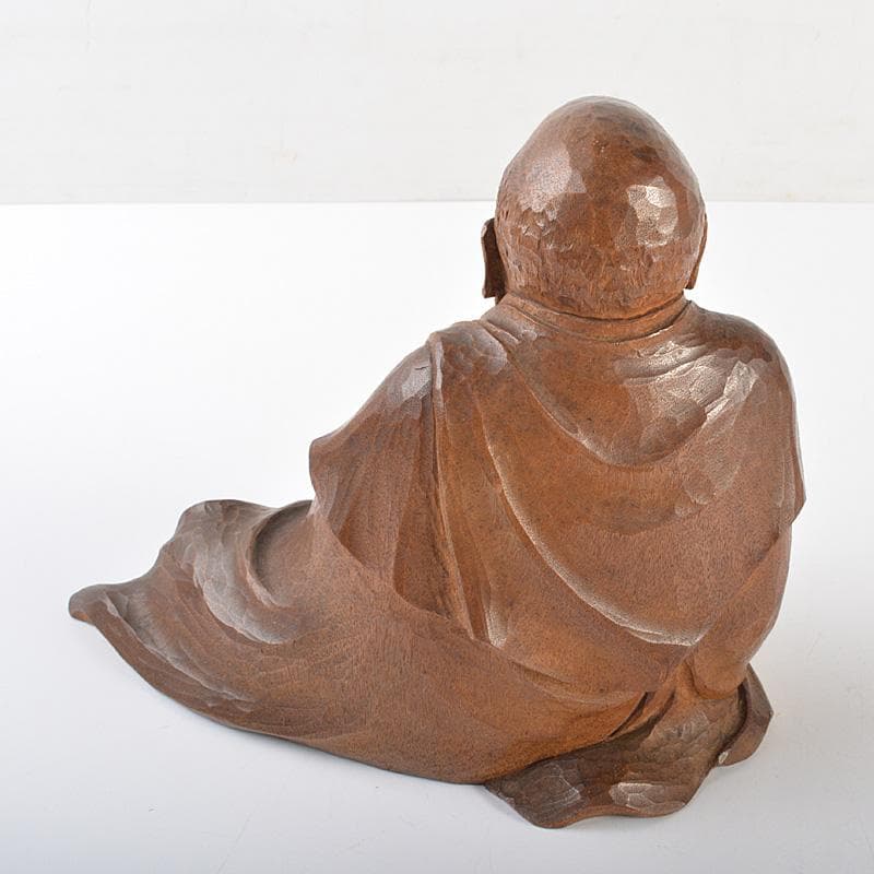 仏教美術　木彫　達磨像　仏像　置物　在銘　V　R7332