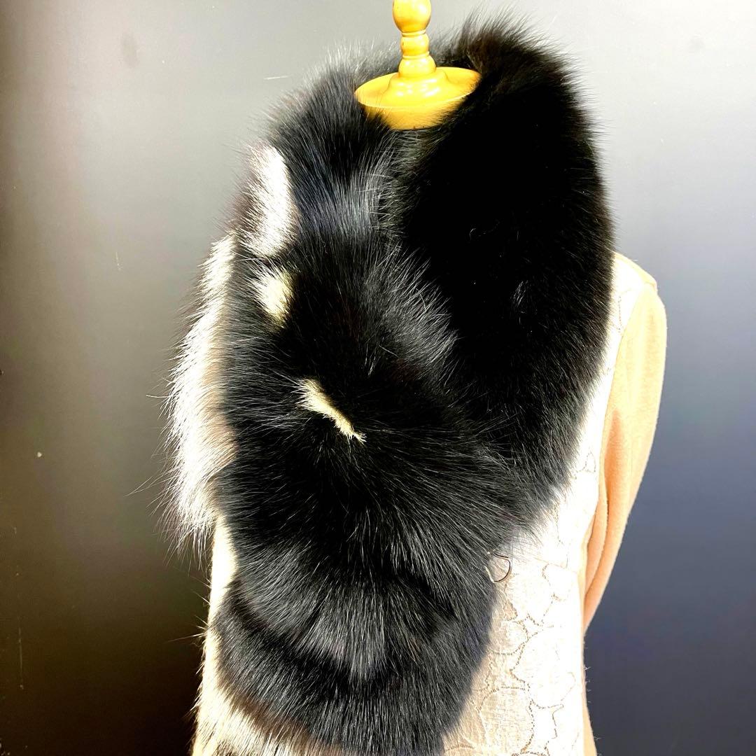 blue fox silver design muffler／GAKE日本製❣️