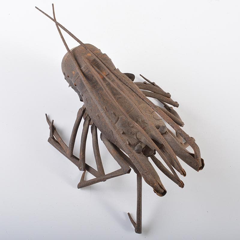 明珍作　鉄製　伊勢海老　自在置物　約197g　F　R6324